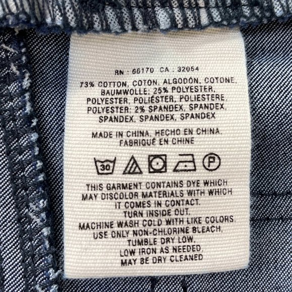 PILCRO & The LETTERPRESS dark navy stretch denim skirt w/ fuzzy polka dots SZ 28 - Picture 11 of 14